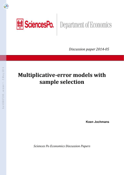 Multiplicative-error models with sample selection  Discussion paper 2014-05