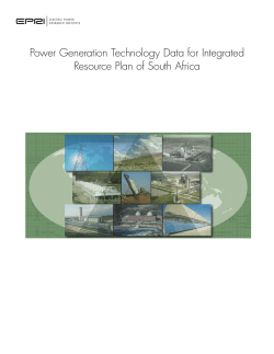 Power Generation Technology Data for Integrated Resource Plan of South Africa