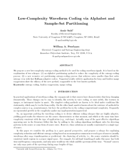 Low-Complexity Waveform Coding via Alphabet and Sample-Set Partitioning Amir Said