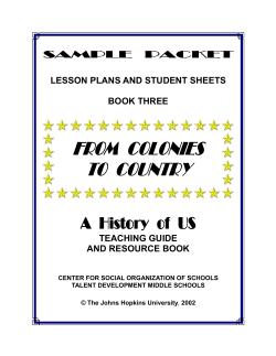 FROM COLONIES TO COUNTRY A History of US SAMPLE PACKET