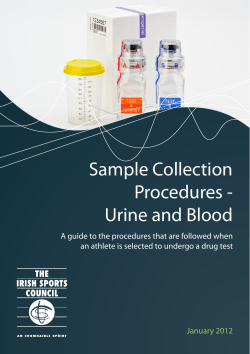 Sample Collection Procedures  - Urine and Blood January 2012