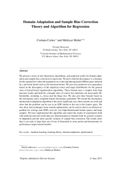 Domain Adaptation and Sample Bias Correction Theory and Algorithm for Regression