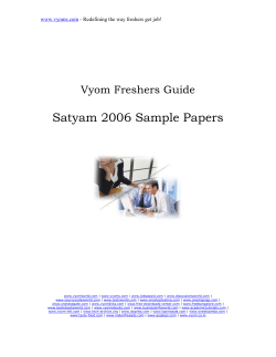Satyam 2006 Sample Papers Vyom Freshers Guide www.vyoms.com