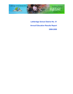 Lethbridge School District No. 51 Annual Education Results Report 2008-2009