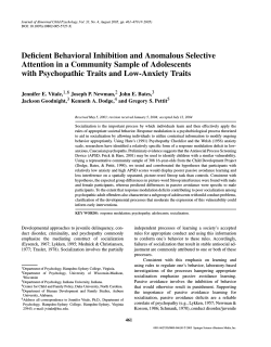 Deficient Behavioral Inhibition and Anomalous Selective