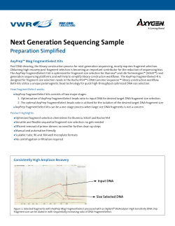 Next Generation Sequencing Sample Preparation Simplified AxyPrep™ Mag FragmentSelect Kits