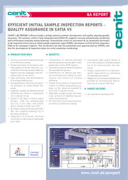 EFFICIENT INITIAL SAMPLE INSPECTION REPORTS – QUALITY ASSURANCE IN CATIA V5