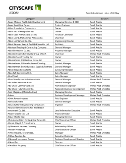 Sample Participant List as of 20 May Company Job Title