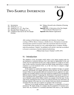 9 Two-Sample Inferences C h a p t e r