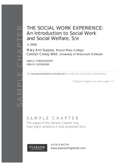 SAMPLE CHAPTER THE SOCIAL WORK EXPERIENCE: An Introduction to Social Work