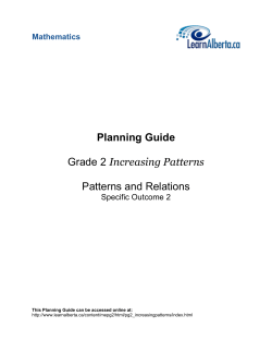 Planning Guide  Grade 2 Patterns and Relations