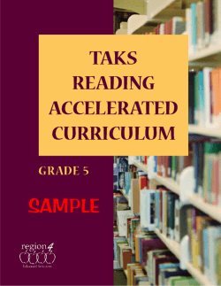 SAMPLE TAKS Reading Accelerated Curriculum Grade 5 i