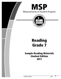 MSP Reading Grade 7 Sample Reading Materials