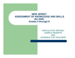 NEW JERSEY ASSESSMENT OF KNOWLEDGE AND SKILLS (NJ ASK) Grades 5 through 8