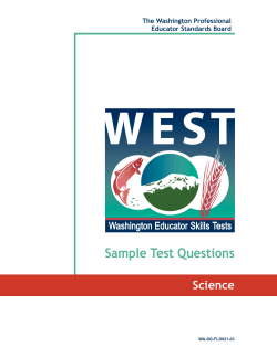 Sample Test Questions Science The Washington Professional Educator Standards Board