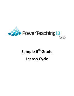 Sample 6 Grade Lesson Cycle