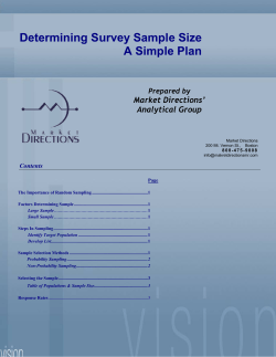 Determining Survey Sample Size A Simple Plan Market Directions’