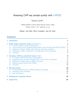 Assessing ChIP-seq sample quality with ChIPQC Contents Thomas Carroll