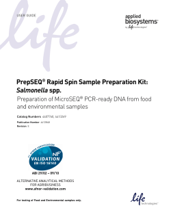PrepSEQ Rapid Spin Sample Preparation Kit: Salmonella Preparation of MicroSEQ