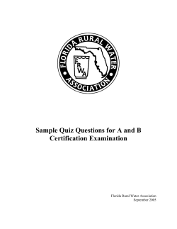 Sample Quiz Questions for A and B Certification Examination