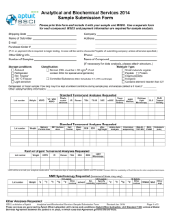 Analytical and Biochemical Services 2014 Sample Submission Form