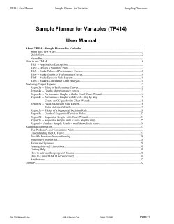 Sample Planner for Variables (TP414) User Manual
