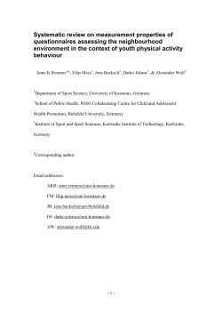 Systematic review on measurement properties of questionnaires assessing the neighbourhood