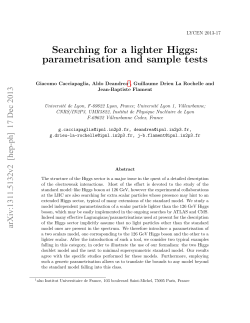 Searching for a lighter Higgs: parametrisation and sample tests