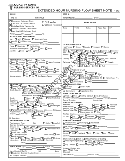 EXTENDED HOUR NURSING FLOW SHEET NOTE 1 of 2 Name: M.R. #:
