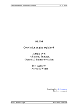 OSSIM Correlation engine explained. Sample two: - Advanced features.
