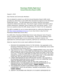 Manistique Middle/High School Annual Education Report (AER)