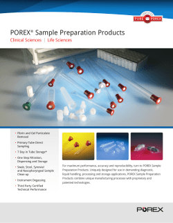 POREX Sample Preparation Products Clinical Sciences Life Sciences