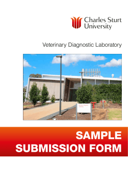 SAMPLE SUBMISSION FORM Veterinary Diagnostic Laboratory