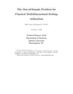 The Out-of-Sample Problem for Classical Multidimensional Scaling: Addendum Technical Report 10-03