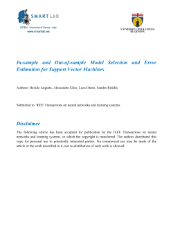 In-sample  and  Out-of-sample  Model  Selection ... Estimation for Support Vector Machines