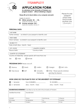 !!!SAMPLE!!! APPLICATION FORM Please fix one