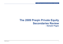 The 2009 Preqin Private Equity Secondaries Review - Sample Pages