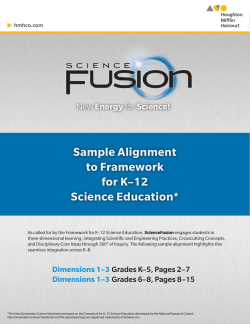 Sample Alignment to Framework for K–12 Science Education*
