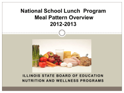 National School Lunch  Program Meal Pattern Overview 2012-2013