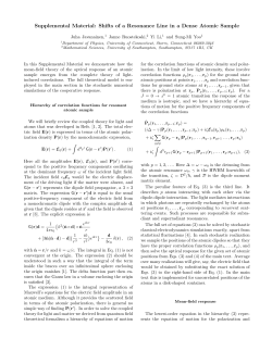 Supplemental Material: Shifts of a Resonance Line in a Dense... Juha Javanainen, Janne Ruostekoski, Yi Li,