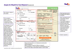 Sample Air Waybill for Food Shipment  (Commercial)