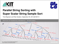 Parallel String Sorting with Super Scalar String Sample Sort I T