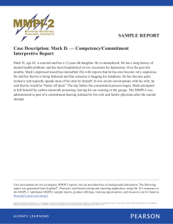 SAMPLE REPORT Case Description: Mark D. — Competency/Commitment Interpretive Report