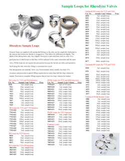 Sample Loops for Rheodyne Valves