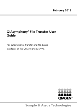 Sample &amp; Assay Technologies QIAsymphony File Transfer User