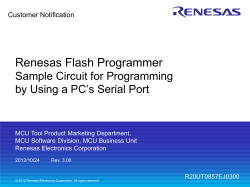 Renesas Flash Programmer Sample Circuit for Programming Customer Notification