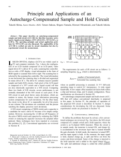 Principle and Applications of an Autocharge-Compensated Sample and Hold Circuit Takeshi Shima,