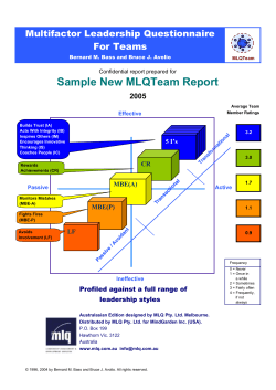 Sample New MLQTeam Report Multifactor Leadership Questionnaire For Teams 2005
