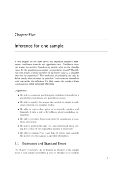 Inference for one sample Chapter Five