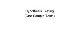 Hypothesis Testing (One-Sample Tests)
